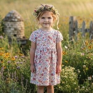 Handmade Floral Dress Girls 4-5 Years Cottagecore Prairie Photoshoot Tea Party